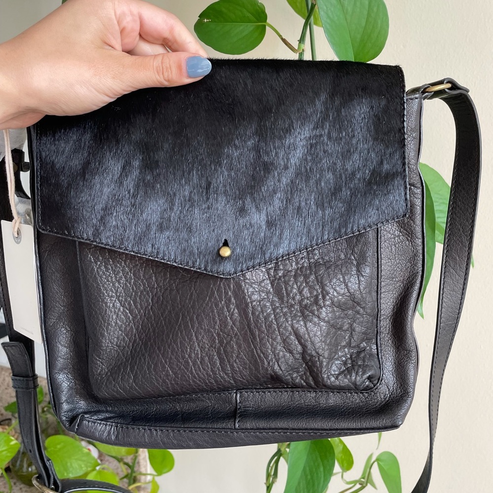 Lucky Brand Rela Calf Hair Leather Crossbody Bag